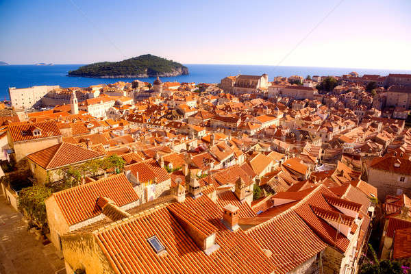 Dachy dubrovnik widoku starych historyczny miasta Zdjęcia stock © alexeys