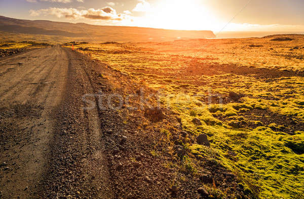 Carretera camino de grava estéril paisaje cielo agua Foto stock © alexeys