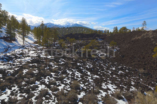 Lave domaine neige coucher du soleil cratère Arizona [[stock_photo]] © alexeys