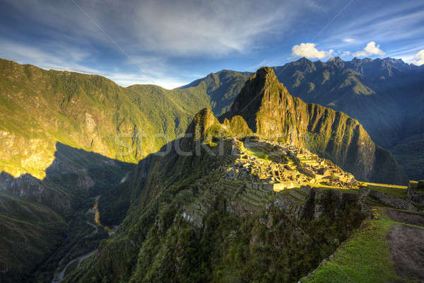 Machu Picchu szenische Ansicht Morgen Licht Stock foto © alexeys
