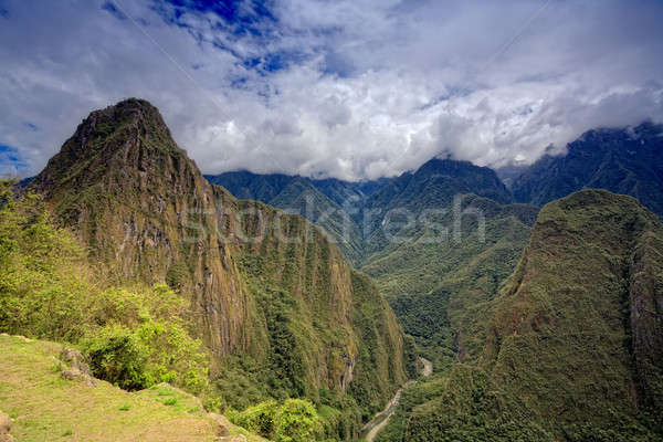 Machu Picchu Wolken Sammlung Berge Peru Himmel Stock foto © alexeys