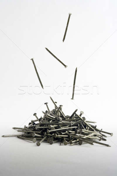 Fallen Nägel weiß Bau Arbeit Stock foto © alexeys