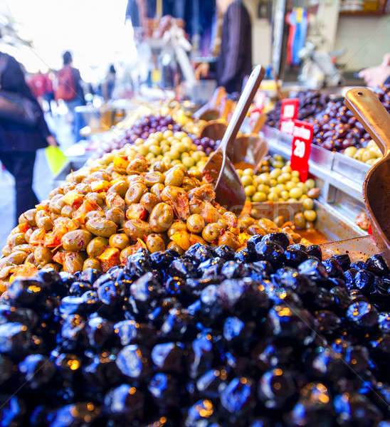 Foto d'archivio: Olive · vendita · noto · mercato · Gerusalemme · strada