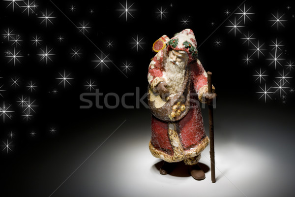 節日 魔術 聖誕老人 聚光燈 黑色 抽象 商業照片 © alexeys
