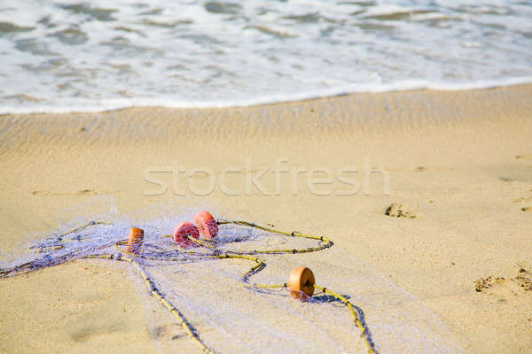 Visnet fragment strand zee tool net Stockfoto © alexeys