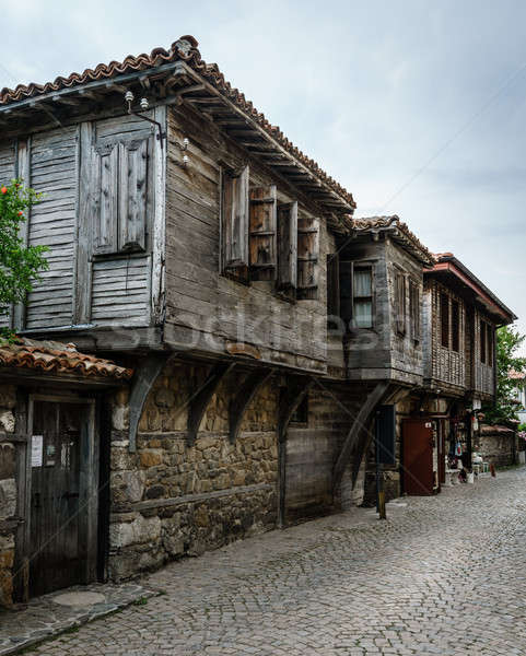 Starych ulicy Bułgaria starożytnych tradycyjny domów Zdjęcia stock © alexeys