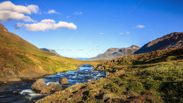 Valle escénico corriente hierba mar montanas Foto stock © alexeys