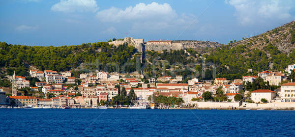 Kroatien Ansicht Stadt Küste Himmel Stock foto © alexeys