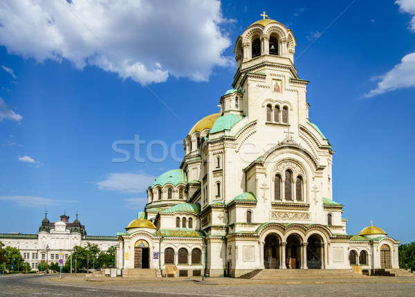 Katedrális égbolt épület város utca templom Stock fotó © alexeys