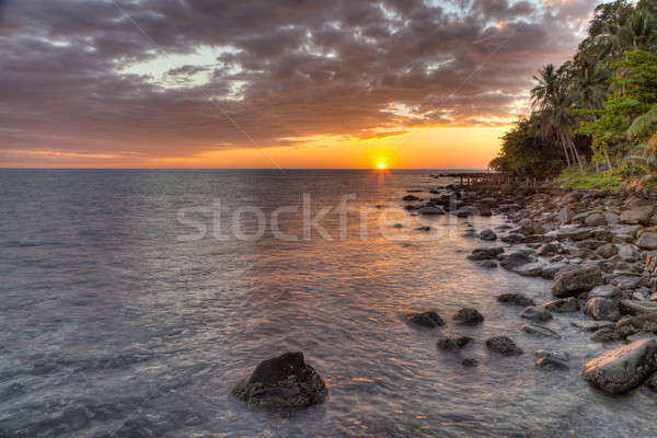 Tropical apus frumos vedere apus de soare golf Imagine de stoc © alexeys