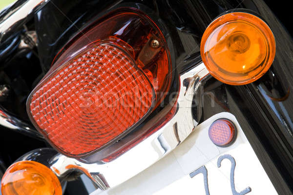 Foto stock: Motocicleta · luces · primer · plano · vista · naranja