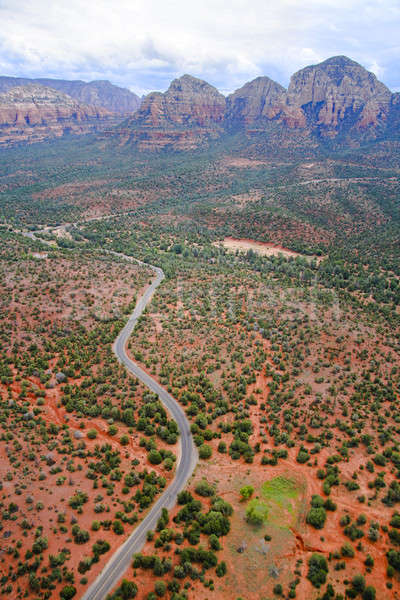 Strada rosso rocce Arizona view nubi Foto d'archivio © alexeys