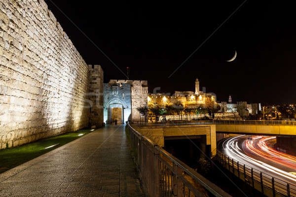 Porte Jérusalem vue mur nuit ville [[stock_photo]] © alexeys