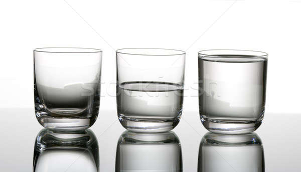 Frage Glas Flüssigkeit einfache drei Oberfläche Stock foto © alexeys