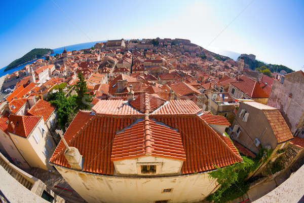 Toits dubrovnik fisheye vue vieux historique [[stock_photo]] © alexeys