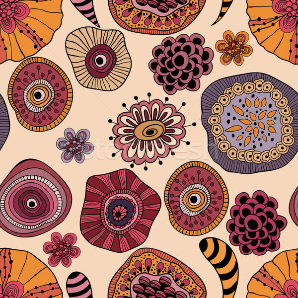 Vektor abstrakten floral Doodle funky Stock foto © alexmakarova