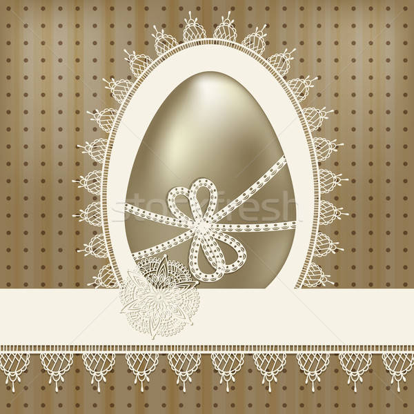 Wektora vintage Wielkanoc kartkę z życzeniami złote jajka drzemka Zdjęcia stock © alexmakarova