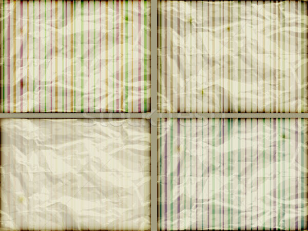 vector set: striped backgrounds on crumpled burning paper Stock photo © alexmakarova