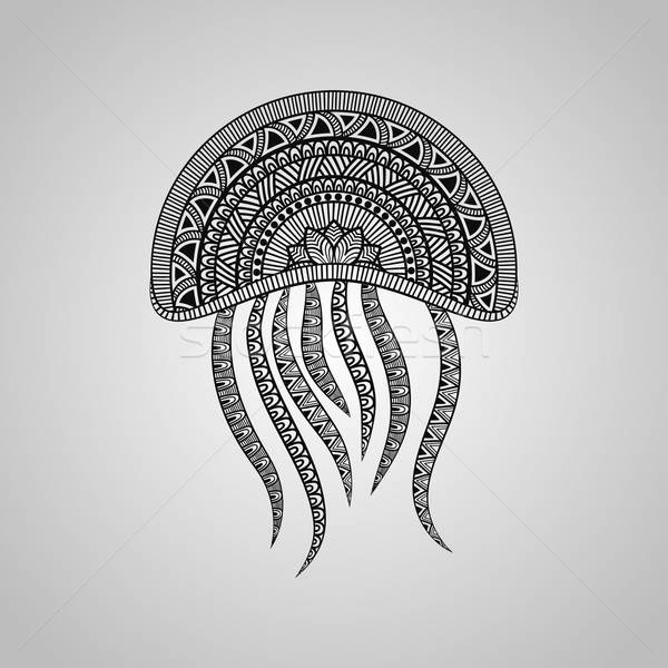 Vector medusas tatuaje estilo negro gradiente Foto stock © alexmakarova