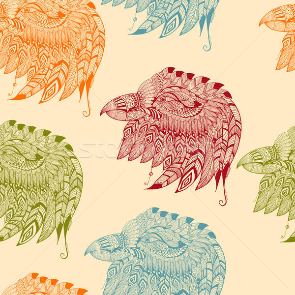 Vector Seamless Pattern with Eagles Stock photo © alexmakarova