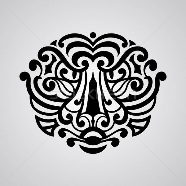 ベクトル 虎 顔 入れ墨 スケッチ ポリネシアの ストックフォト © alexmakarova