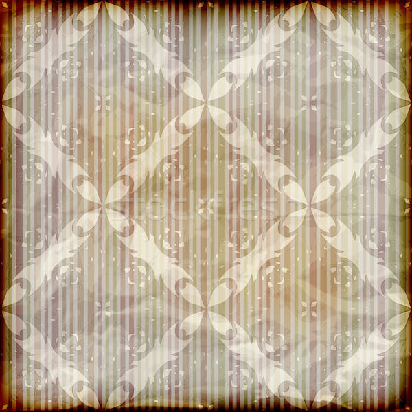 vector seamless floral wallpaper on striped background,  crumple Stock photo © alexmakarova