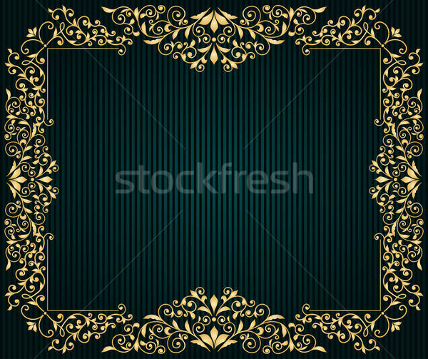 Vector vintage greeting card with  golden floral pattern Stock photo © alexmakarova