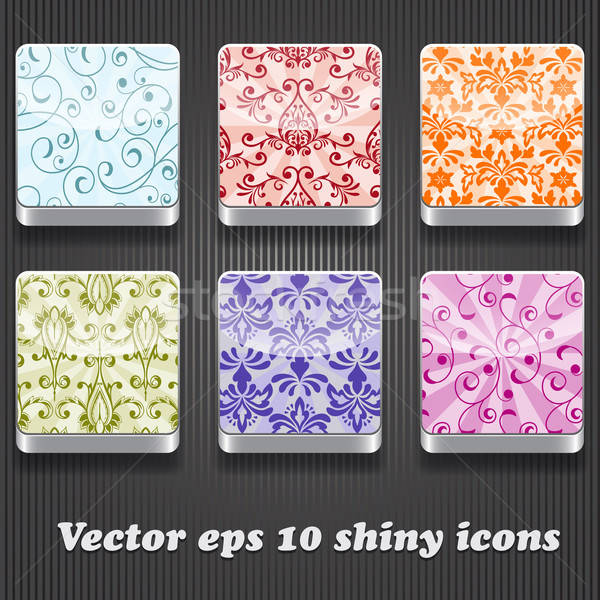 Stock photo: 6 Vector  Shiny Icons