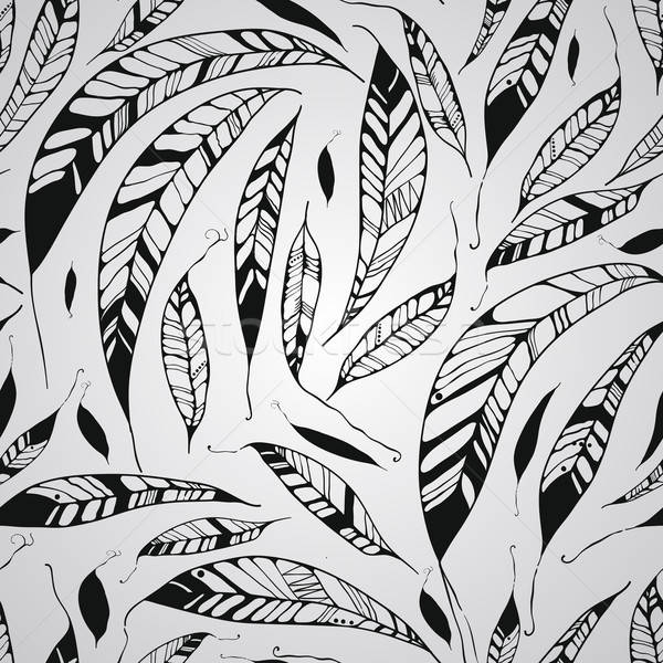 Vector Seamless Pattern with Feathers Stock photo © alexmakarova