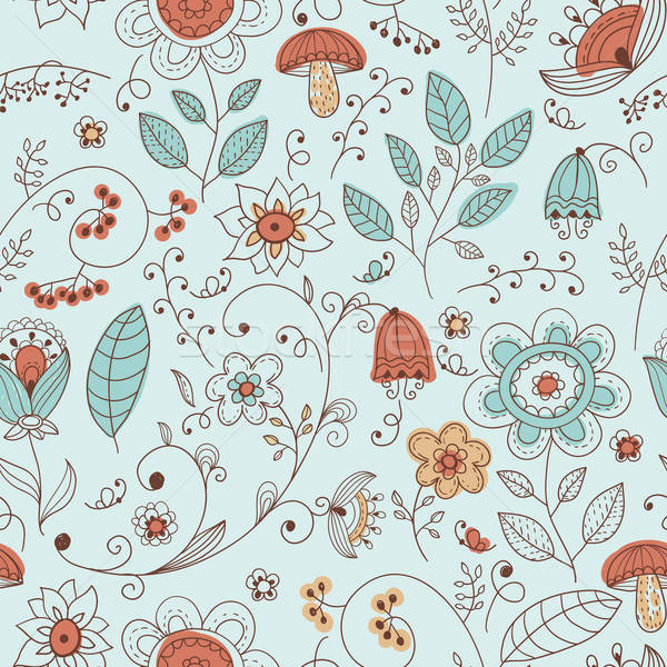 Vector Seamless Floral Summer Doodle Pattern Stock photo © alexmakarova
