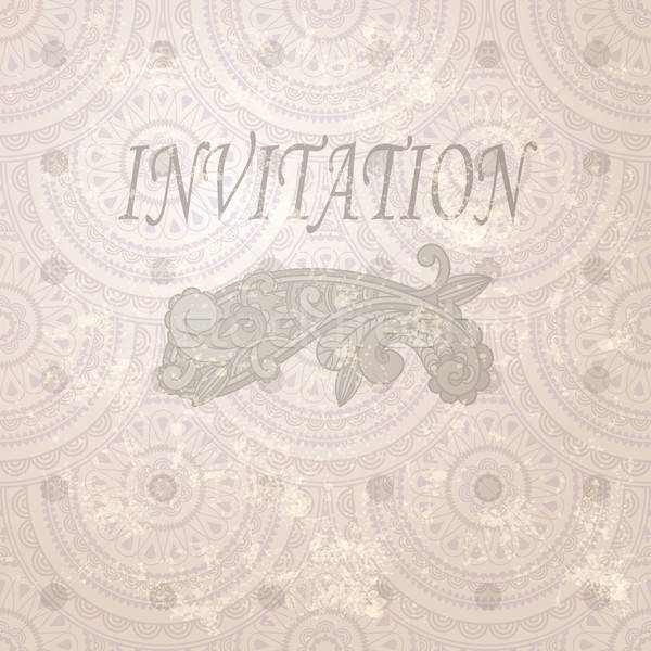 vector vintage invitation with paisley element and seamless east Stock photo © alexmakarova