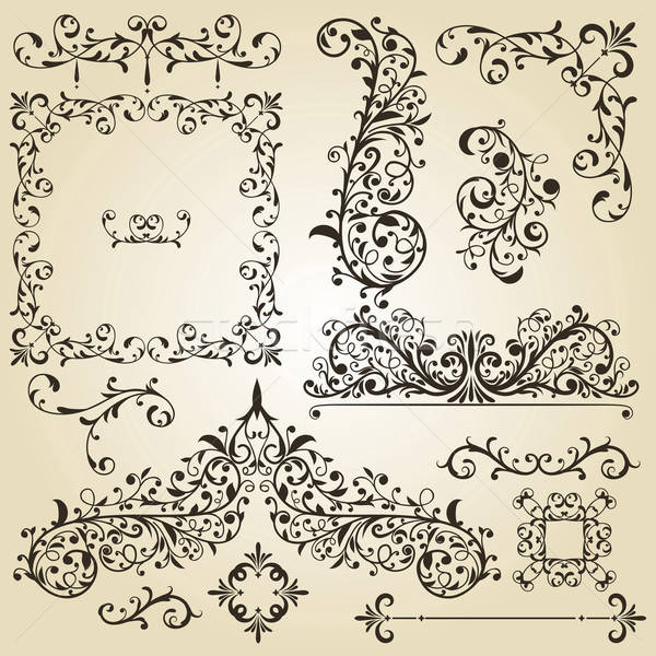 Vector Vintage Design Elements Stock photo © alexmakarova