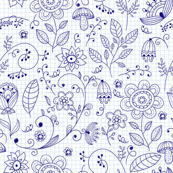 Vector Seamless Floral Summer Doodle Pattern Stock photo © alexmakarova