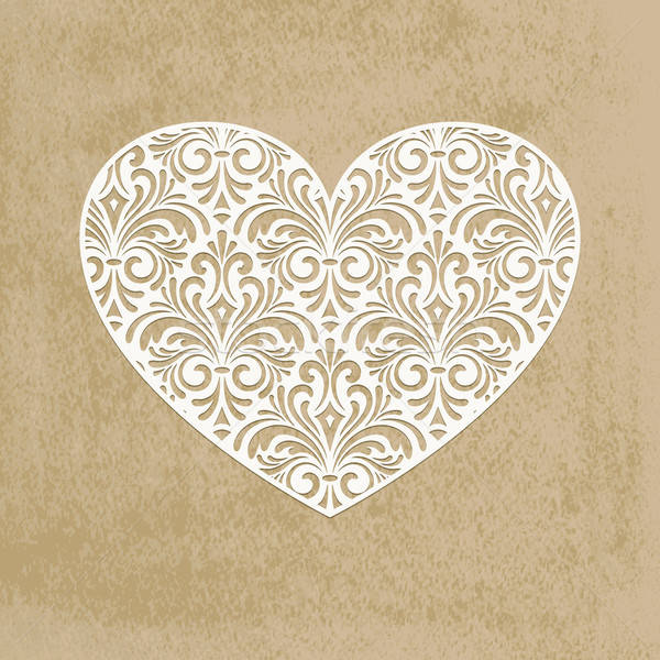 Vector paper cut heart Stock photo © alexmakarova