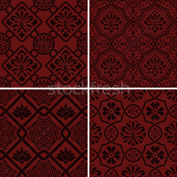 Vector seamless floral patterns, indian style Stock photo © alexmakarova