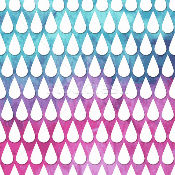 Vector Seamless Pattern with  Rain Drops on watercolor  backgrou Stock photo © alexmakarova