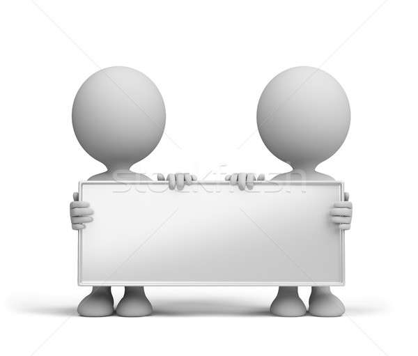 Two people with billboard Stock photo © AlexMas