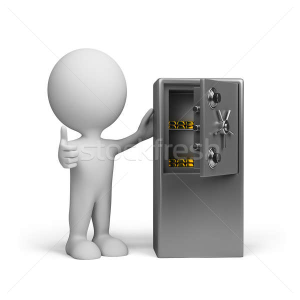 3d person and safe with gold bars Stock photo © AlexMas
