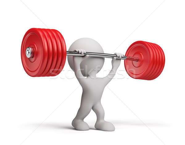 3d person with a barbell Stock photo © AlexMas