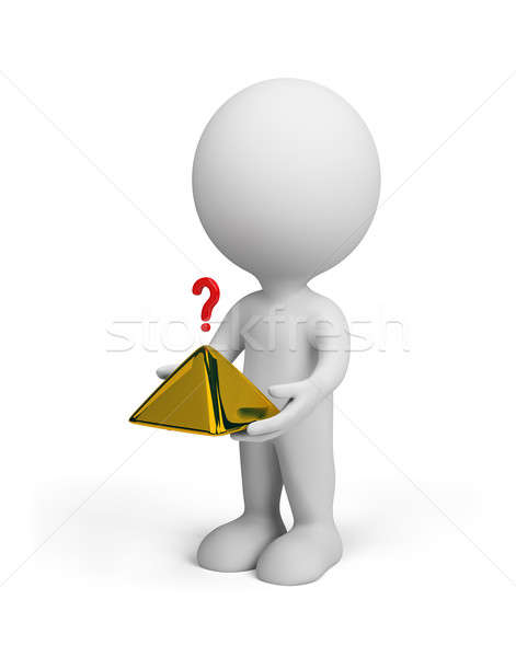 3d person with a pyramid  Stock photo © AlexMas