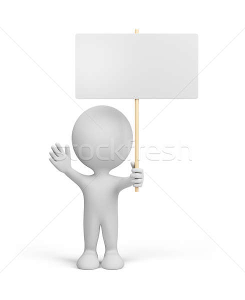3d person with advertising  Stock photo © AlexMas