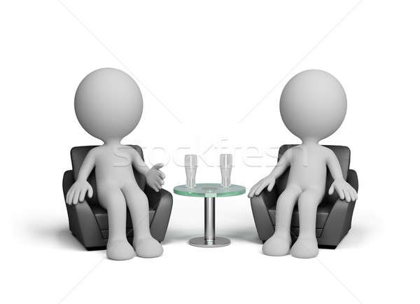 Dostça sohbet iki adam konuşmak oturma sandalye Stok fotoğraf © AlexMas