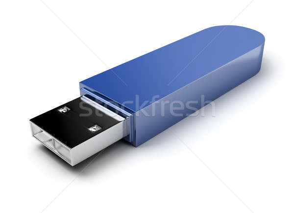 フラッシュ カード usb 暗い 青 3D ストックフォト © AlexMas