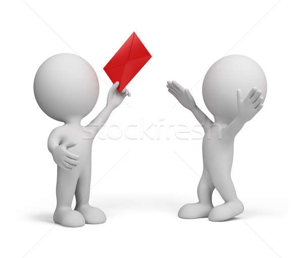 человека конверт 3d человек Постоянный красный письме Сток-фото © AlexMas