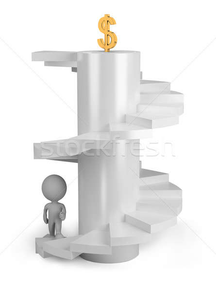 Stock fotó: 3D · lépcsősor · felső · kép · izolált · fehér