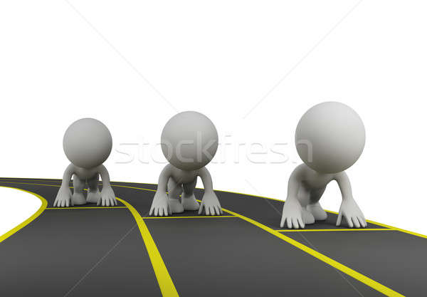 3d person ready to start Stock photo © AlexMas