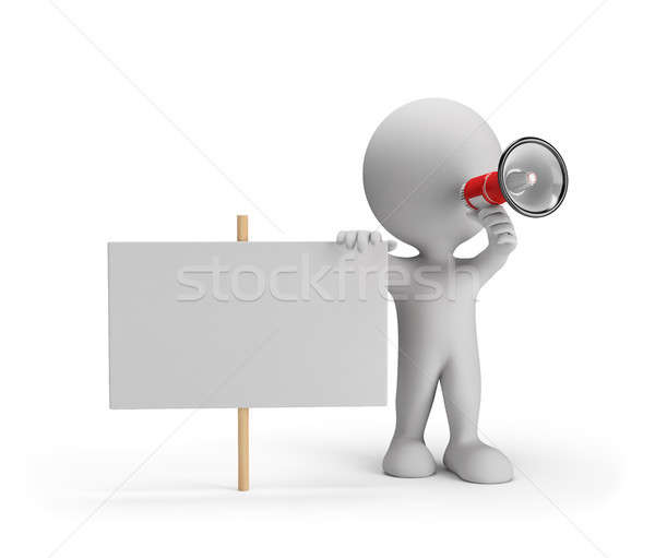 3D person with megaphone Stock photo © AlexMas