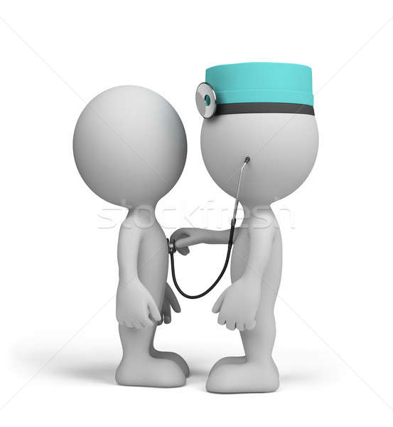 Recepţie medic pacient 3D imagine alb Imagine de stoc © AlexMas