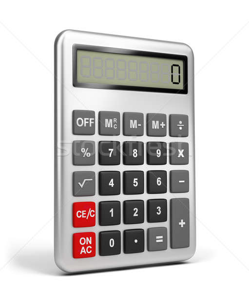 калькулятор металл жилье 3D изображение белый Сток-фото © AlexMas