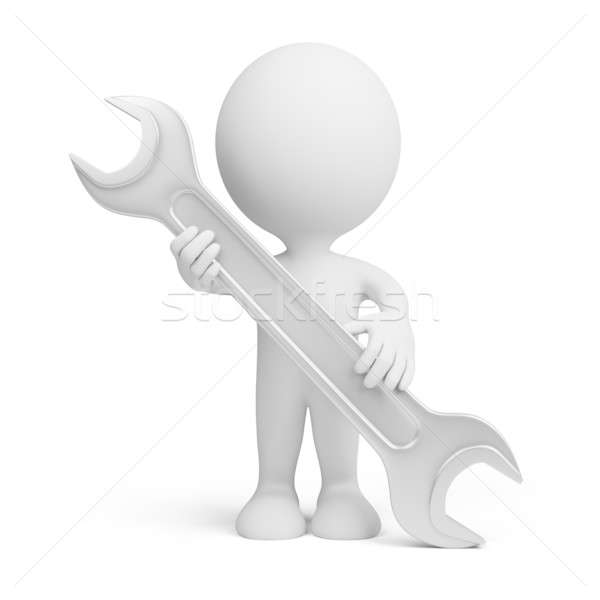 3d person with a wrench Stock photo © AlexMas